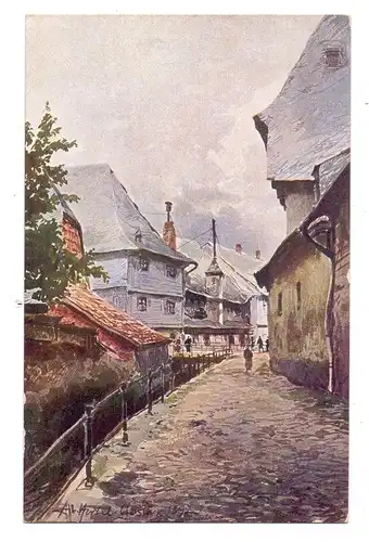 3380 GOSLAR, Regentag an der Gose, Künstler-Karte 1897