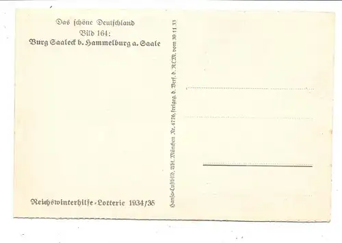 8783 HAMMELBURG, Burg Saaleck, Luftaufnahme, WHW 1934 / 35