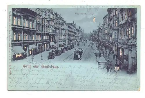 0-3000 MAGDEBURG, Der Breite Weg, 1900, Halt gegen Licht / Hold to light