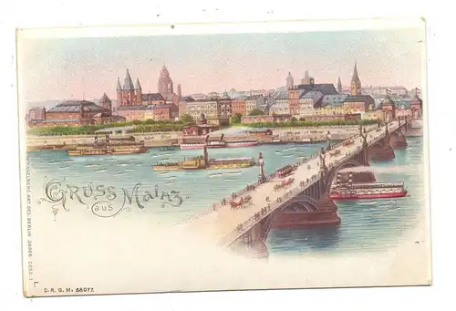6500 MAINZ, Panorama mit Rheinbrücke, Halt gegen das Licht / Hold to light