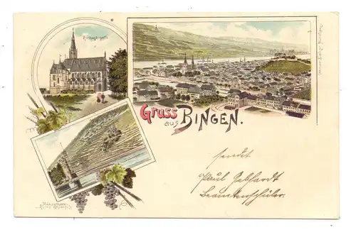 6530 BINGEN, Lithographie, Gruss aus..., 1897