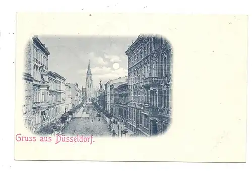 4000 DÜSSELDORF, Gruss aus..., Mondscheinkarte, ca. 1905