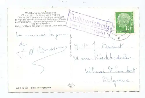 6751 TRIPPSTADT - JOHANNISKREUZ, Waldkurhaus, Landpoststempel 1957