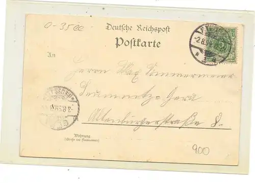 0-3500 STENDAL, Lithographie, Panorama & Bürgerpark, 1899, Rand beschnitten