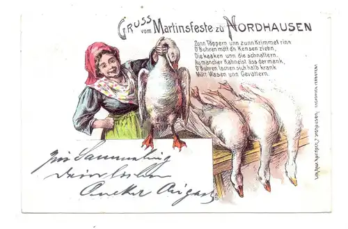 0-5500 NORDHAUSEN, Martinsfest, 1901, Gänse / Geese / Oies / Oche / Ganzen / Gansos