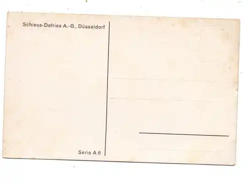4000 DÜSSELDORF - OBERBILK, Schiess-Defries AG, Zylinderbohrbank, Künstler-Karte O.Detering