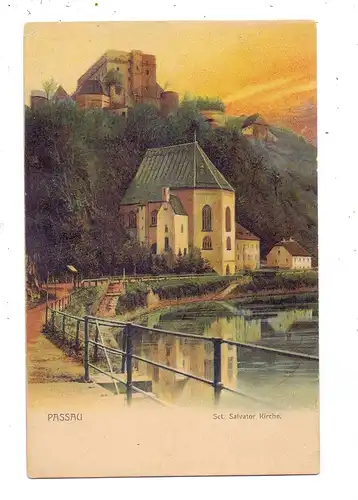 8390 PASSAU, St. Salvator Kirche, ca. 1905, handcoloriert
