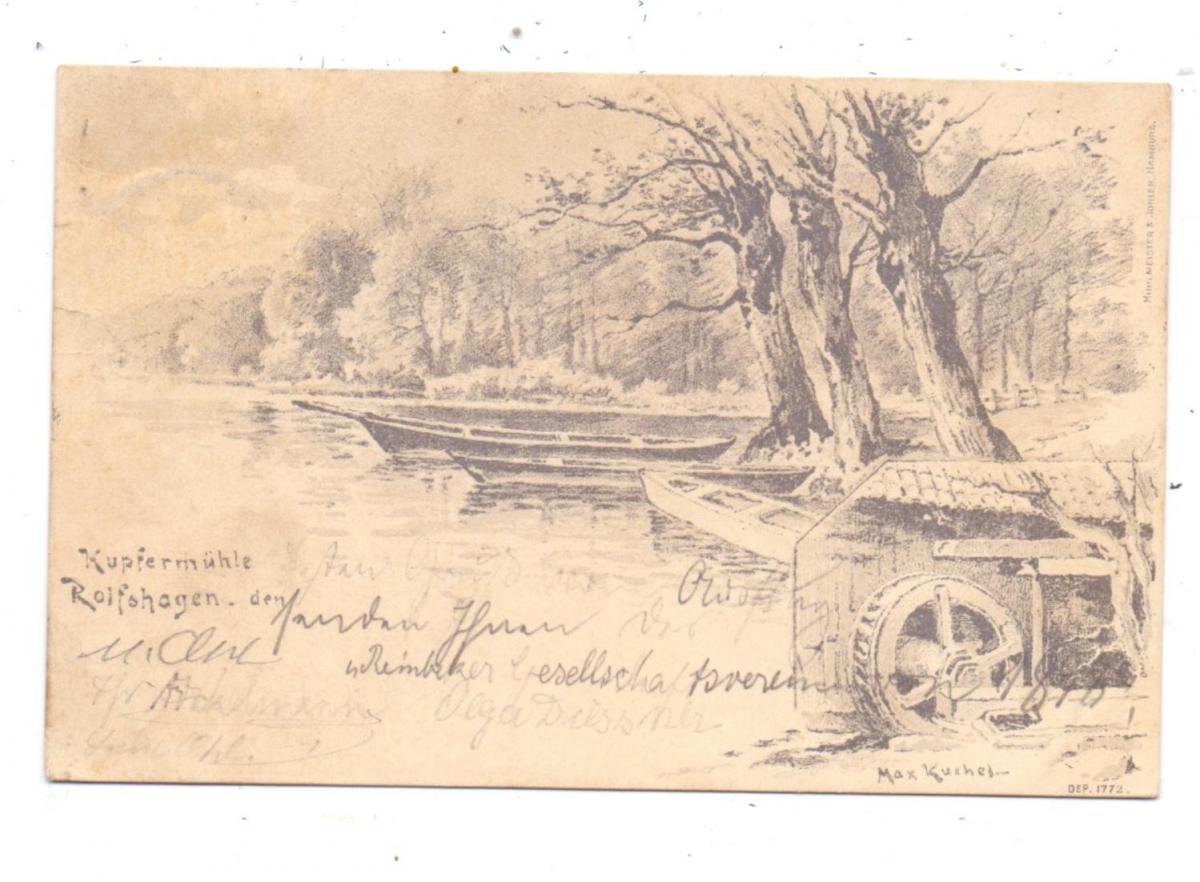 2071 TREMSBÜTTEL - ROLFSHAGEN, Kupfermühle, Künstler-Karte, 1900 Nr