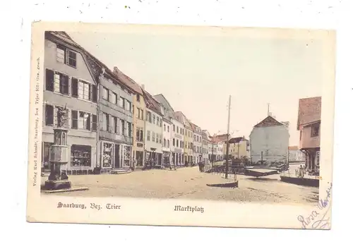 5510 SAARBURG, Marktplatz, 190..., handcoloriert