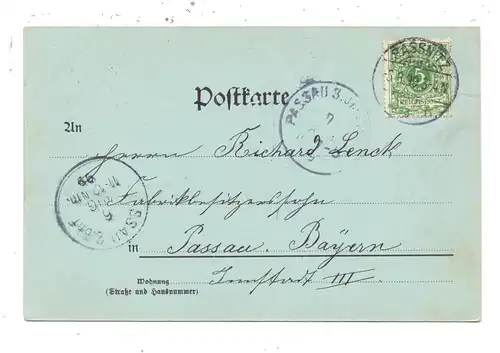 0-2331 LOHME / Rügen, Königsstuhl mit Schlucht, Mondschein-Karte 1899