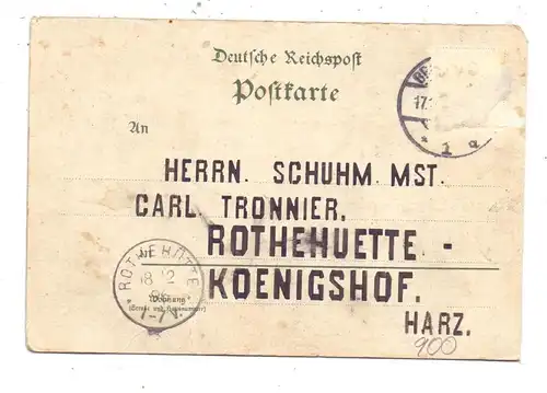 3300 BRAUNSCHWEIG, Lithographie, 1896, Haus Sack, Dom, Burg Dankwarderode, Eckmangel