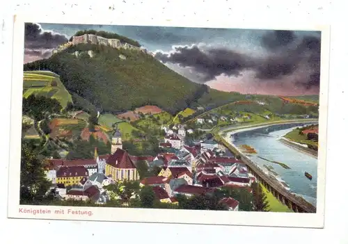 0-8305 KÖNIGSTEIN, Panorama mit Festung