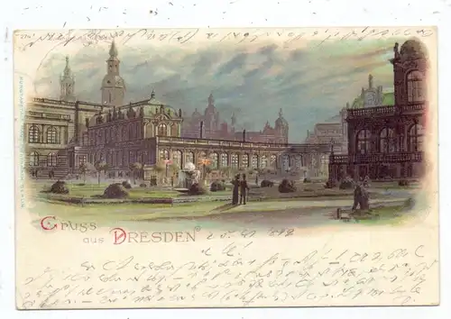 0-8000 DRESDEN, Lithographie, Gruss aus..., 1899