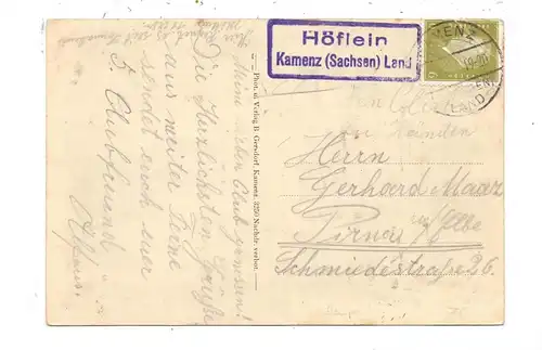 0-8291 PANSCHWITZ - KUCKAU, Kloster St. Marienstern, Landpost "Höflein, Kamenz (Sachsen) Land", kl. Eckknick