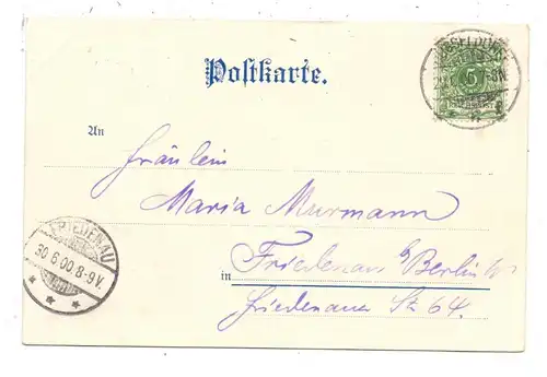 4000 DÜSSELDORF, Chromo-Lithographie, Rathaus, Kunsthalle, Denkmal Kaiser Wilhelm I, 1900