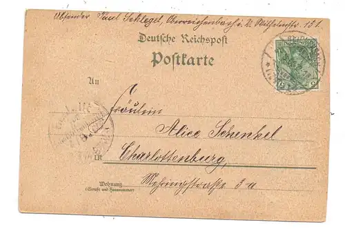 0-9800 REICHENBACH, Mondscheinlitho, 1900, Stempel leicht durchgeschlagen