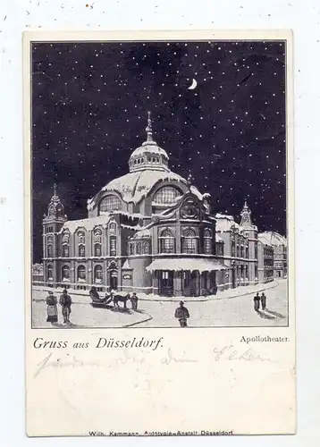 4000 DÜSSELDORF, Apollotheater im Winter bei Nacht, 1900