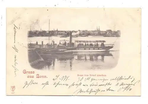 BINNENSCHIFFE - RHEIN, Schauffelradschiff "BONN", 1898