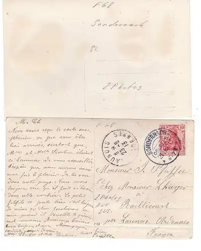 F 68380 SONDERNACH, 2 Photo - AK 1913