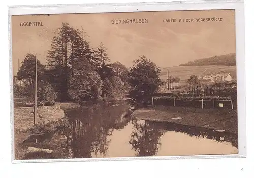 5270 GUMMERSBACH - DIERINGHAUSEN, Partie an der Aggerbrücke, 1913