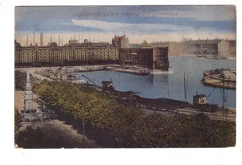 6700 LUDWIGSHAFEN, Marktplatz und Winterhafen, 1919