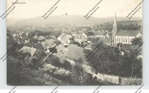 F 67110 NIEDERBRONN / NIEDERBRONN-LES-BAINS, Blick auf die Stadt mit Kirche und Umgebung, 1908