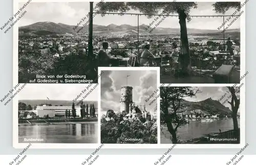 5300 BONN - BAD GODESBERG, Blick vom Godesburg-Restaurant, 1957