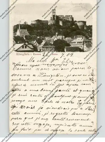 6240 KÖNIGSTEIN, Blick auf die Ruine, 1909