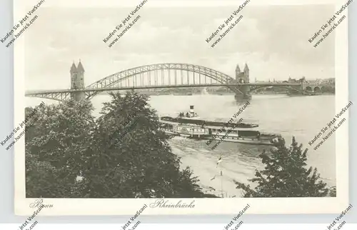 5300 BONN, Rheinbrücke, Personen Raddampfer, 1920