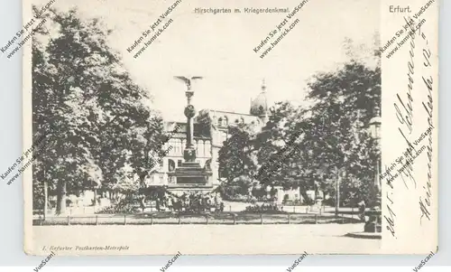 0-5000 ERFURT, Hirschgarten und Kriefgerdenkmal, 1905