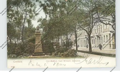 4150 KREFELD, Ostwall mit Carl Wilhelm Denkmal, 1905