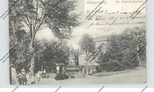 2940 WILHELMSHAVEN, Am Adalbert-Denkmal, belebte Szene, 1904