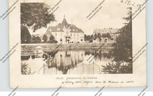 5170 JÜLICH, Schwanenteich mit Kreishaus, 1919