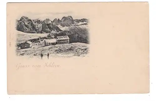 I 39050 VÖLS am Schlern, Gruss vom Schlern, Gasthaus / Rifugio, ca. 1900, Stengel Verlag