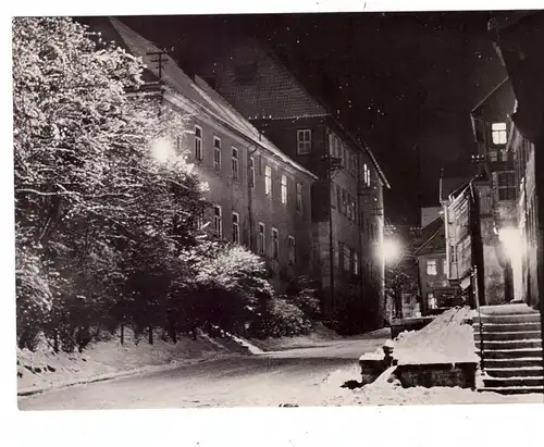0-6056 SCHLEUSINGEN, Ernst-Thälmann-Strasse bei Nacht, 1967