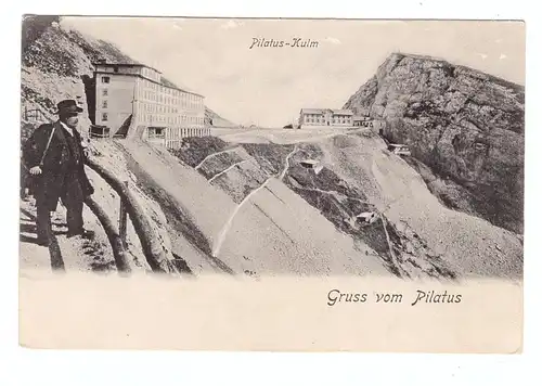 CH 6010 KRIENS LU, Gruss vom Pilatus Kulm, ca. 1900, Verlag Goetz - Luzern