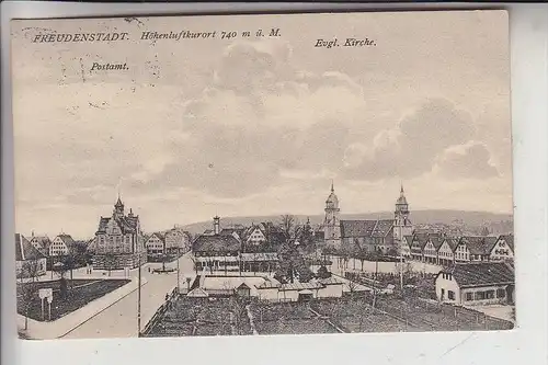 7290 FREUDENSTADT, Postamt, Evangelische Kirche, 1914