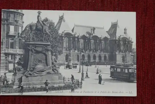 F 59000 LILLE, Le Statue de Faidherbe et le Palis de Beaux-Arts, Strrassenbahn _ Tram,LL - Louis Levy
