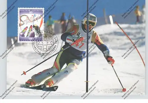SPORT - Wintersport - Skillaufen - Slalom, Maximum-Karte, Liechtenstein zu Olympiade 1994 Lillehammer