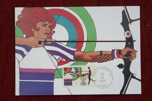 SPORT - BOGENSCHIESSEN, Maximum-Karte USA Olympiade 1984