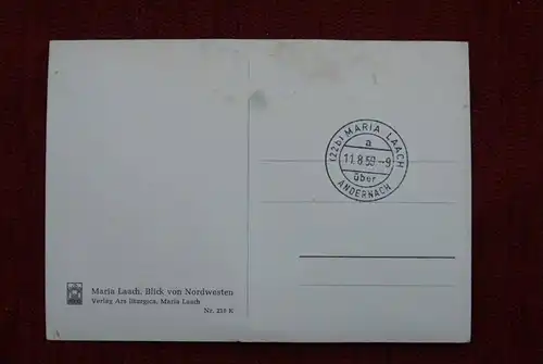 5471 GLEES - MARIA LAACH, Abtei - Blick von Nordwesten, rückseitig klarer Stempel - Blankoabschlag 1959