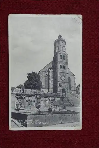 7170 SCHWÄBISCH HALL, Michaelskirche mit Pranger _Landpoststempel "Beinau über Hall "