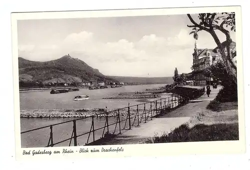 5300 BONN - BAD GODESBERG, Uferpartie am Rheinhotel Dreesen