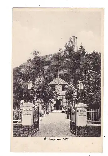 5300 BONN - BAD GODESBERG, Restauration von Schumacher, Lindengarten, Blick auf die Godesburg, Liedtext Kentenich