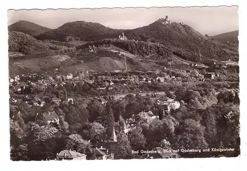 5300 BONN - BAD GODESBERG, Blick auf Godesburg und Königswinter, 1956