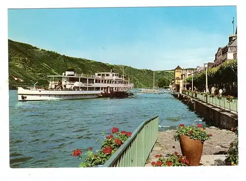 BINNENSCHIFFE - RHEIN, Köln-Düsseldorfer "DÜSSELDORF" am Anleger in Boppard