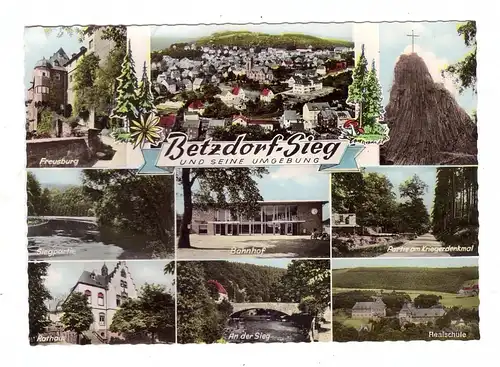 5240 BETZDORF, Bahnhof, Kriegerdenkmal, Realschule...........1967
