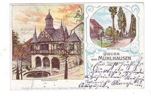 0-5700 MÜHLHAUSEN, Lithographie 1900, Popperode, Peterhof
