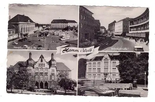 4700 HAMM, Bahnhofstrasse, Hauptbahnhof, Rathaus, Kurhaus, 1969