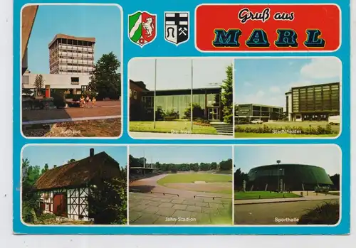 4370 MARL, Fussball-Stadion, Rathaus, Sporthalle, Stadttheater....